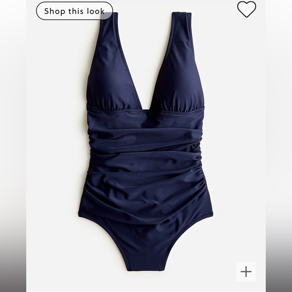 J.crew Ruched V-neck one-piece swim